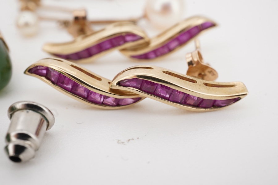A collection of earrings